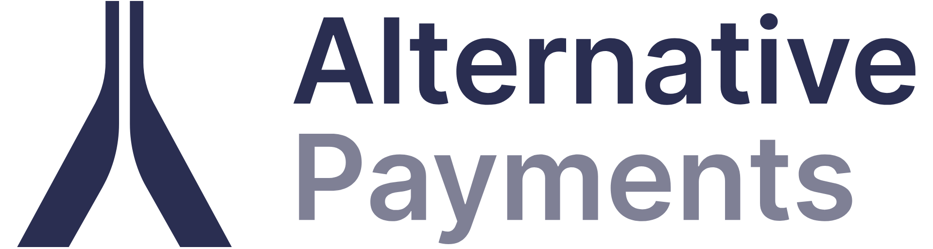 Alternative Payments logo featuring a stylized design with dark blue text and graphic elements.