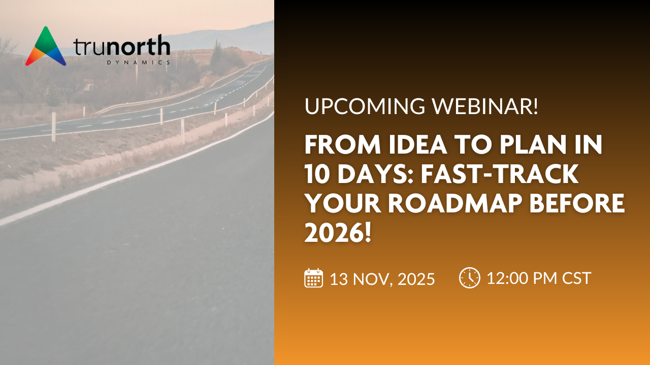 Webinar announcement graphic featuring the title 'From Idea to Plan in 10 Days' with date and time details.